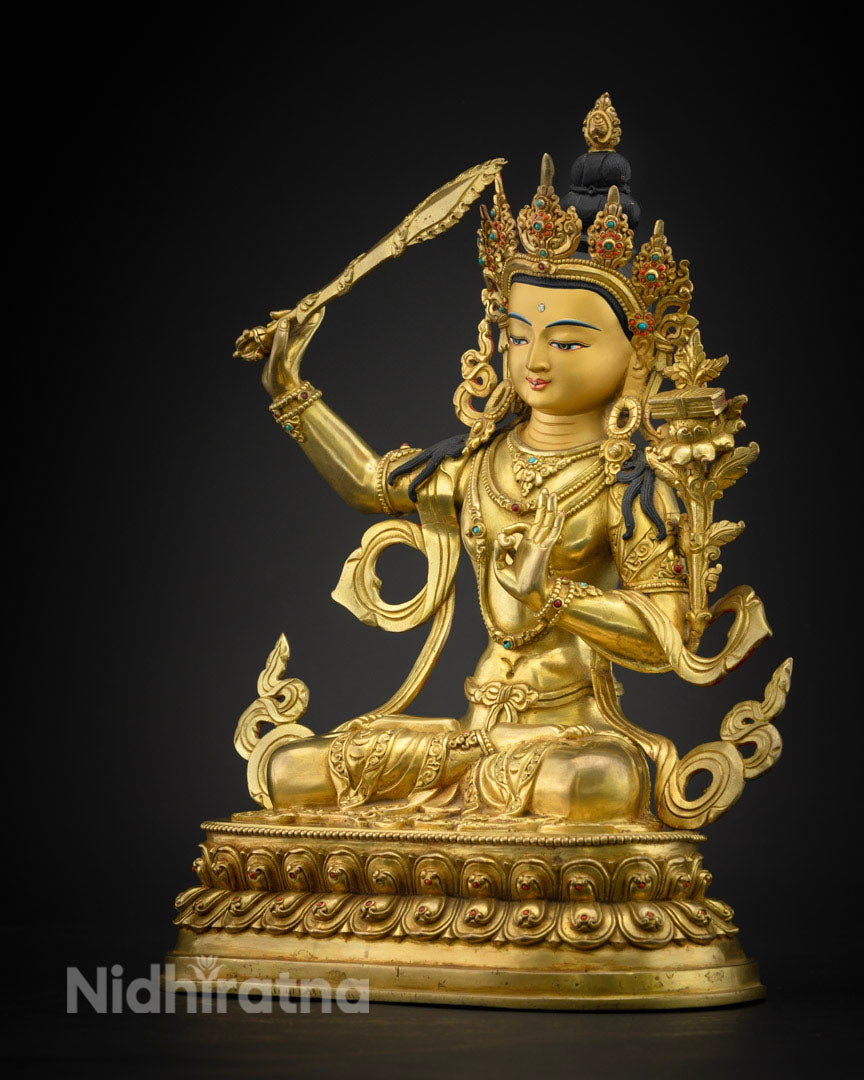 Manjushri Buddha of Wisdom Statue | Traditional Knowledge Buddha