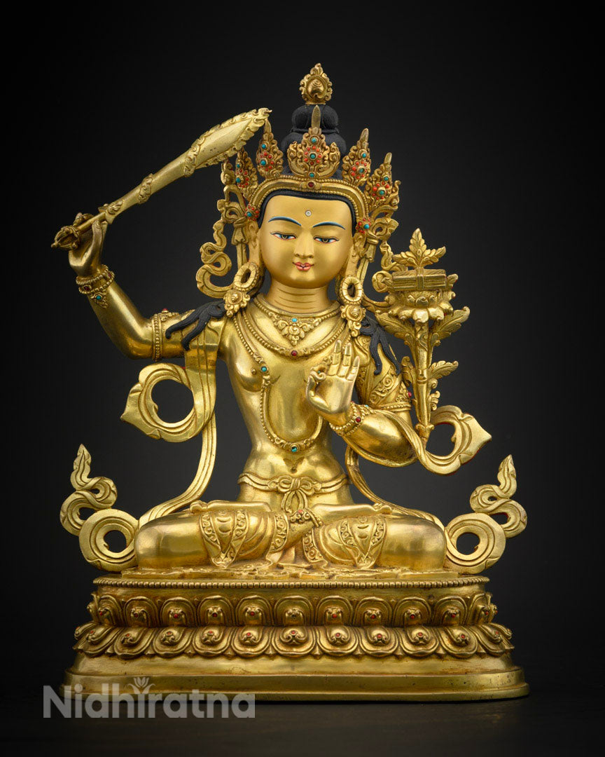 Manjushri Buddha of Wisdom Statue | Traditional Knowledge Buddha