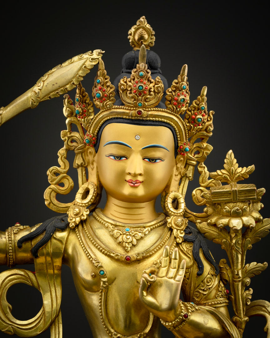 Manjushri Buddha of Wisdom Statue | Traditional Knowledge Buddha