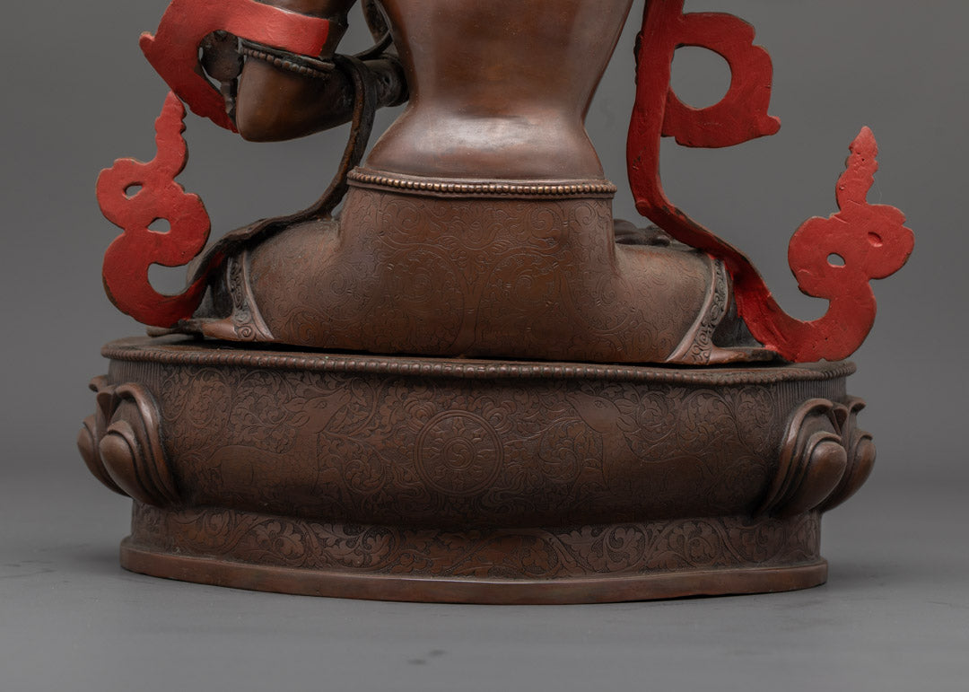 Manjushri Statue | Hand-Carved Oxidized Copper