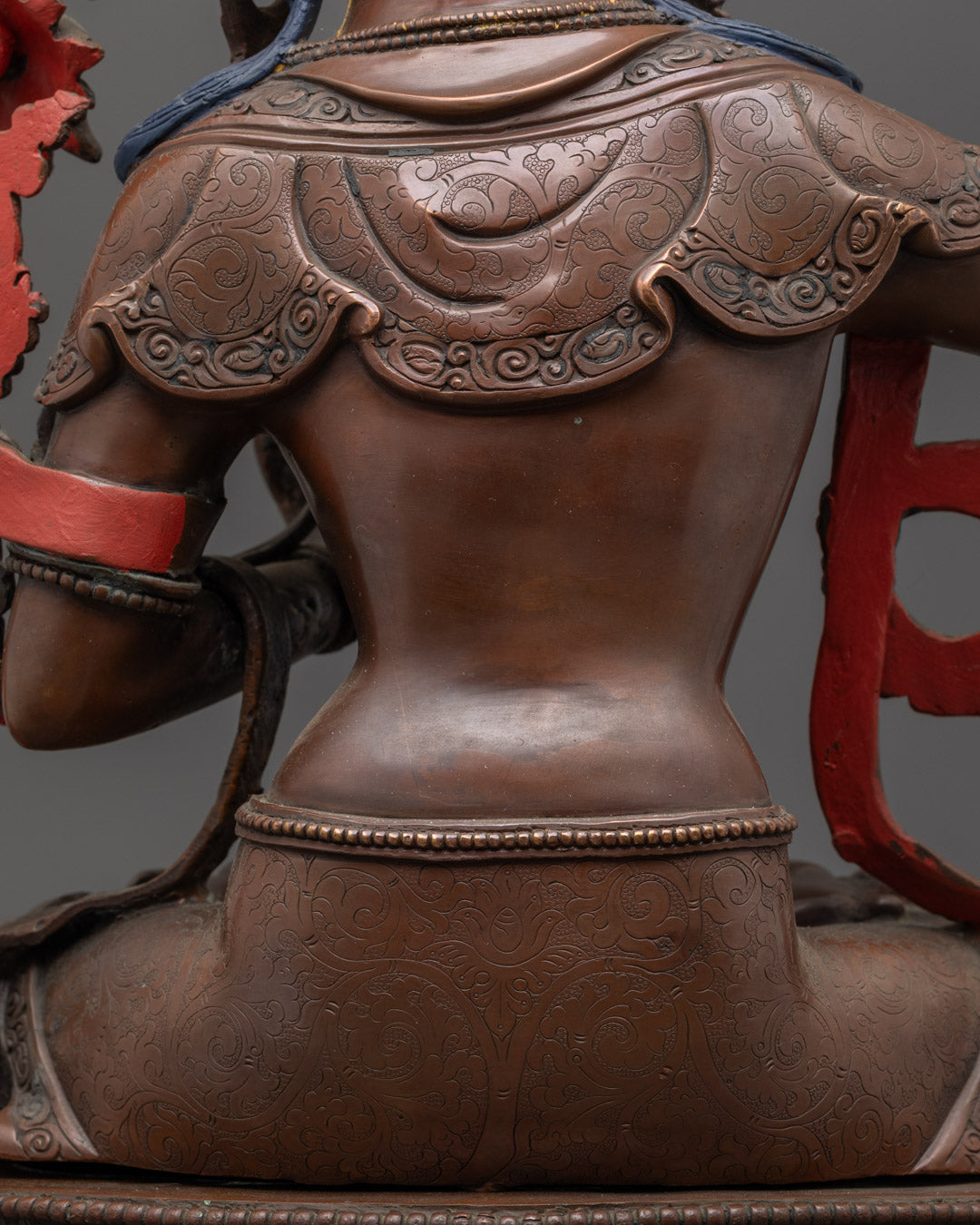 Manjushri Statue | Hand-Carved Oxidized Copper