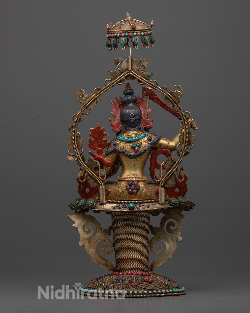 Handmade Crystal Manjushri Statue | Tibetan Artwork