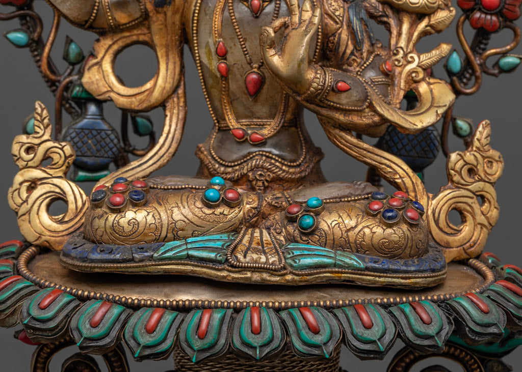 Handmade Crystal Manjushri Statue | Tibetan Artwork