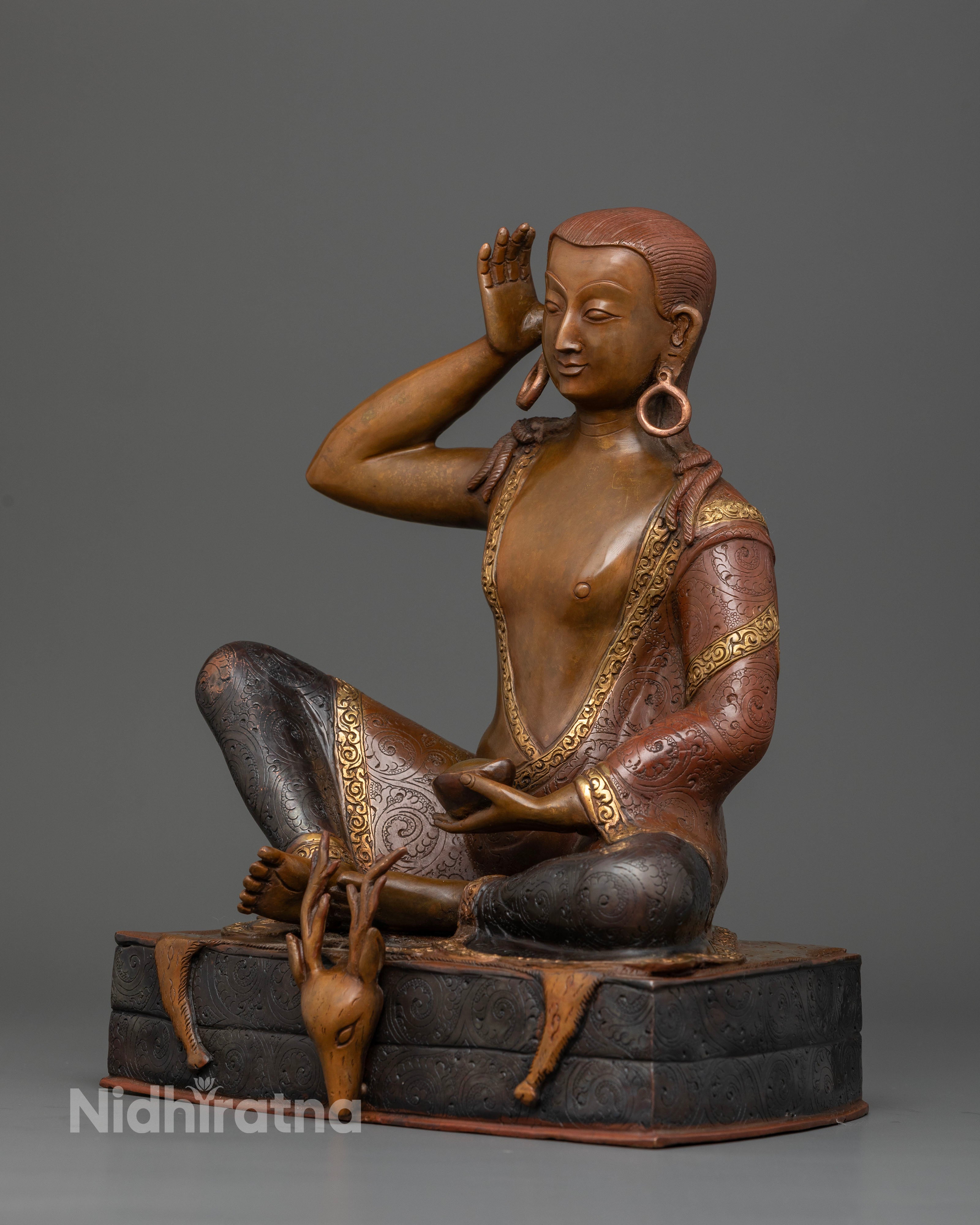 The Kagyu Lineage Masters Set: Marpha, Milarepa, and Gampopa Statues