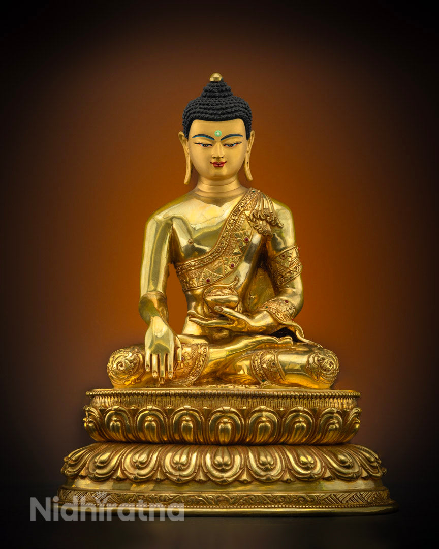 Masterpiece Shakyamuni Buddha Statue | Buddha Statue Step Forward | Tall Buddha Gold Statue | Buddha Statue for Meditation