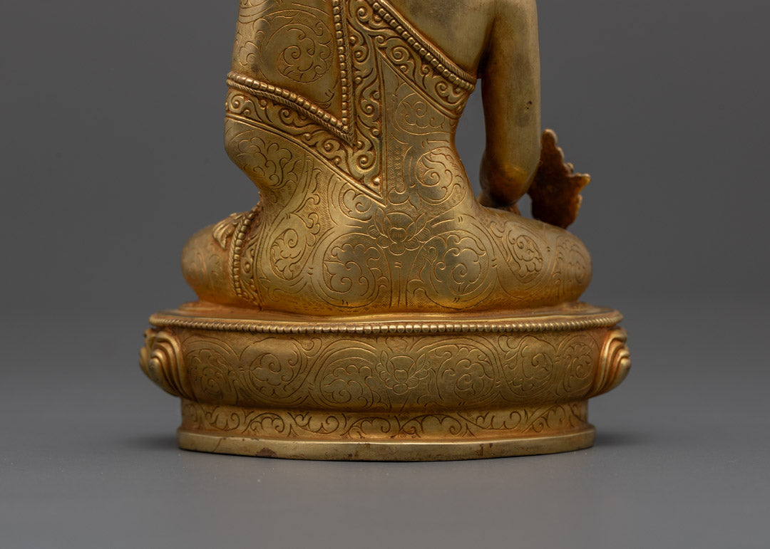24K Gold-Gilded Medicine Buddha Statue | Sacred Healing & Wellness