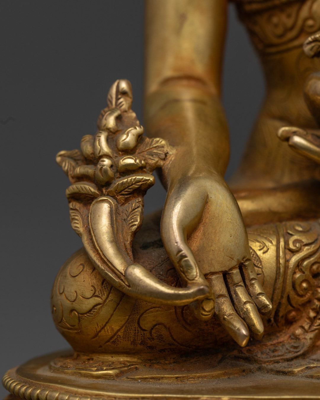 24K Gold-Gilded Medicine Buddha Statue | Sacred Healing & Wellness