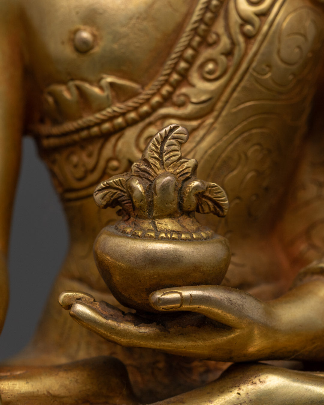 24K Gold-Gilded Medicine Buddha Statue | Sacred Healing & Wellness