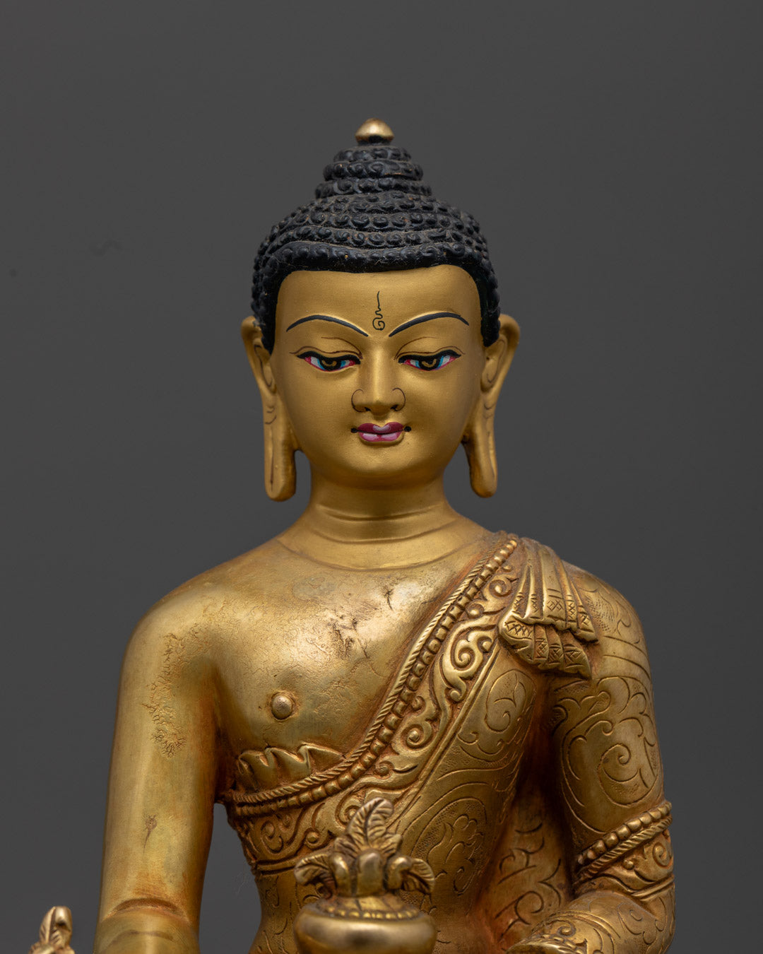 24K Gold-Gilded Medicine Buddha Statue | Sacred Healing & Wellness