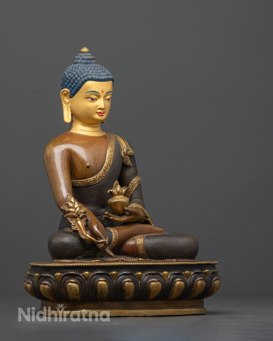 Medicine Buddha Statue | 24k Gold Face
