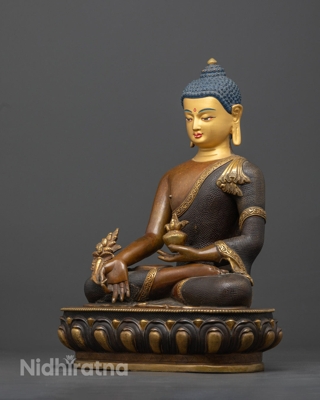Medicine Buddha Statue | 24k Gold Face
