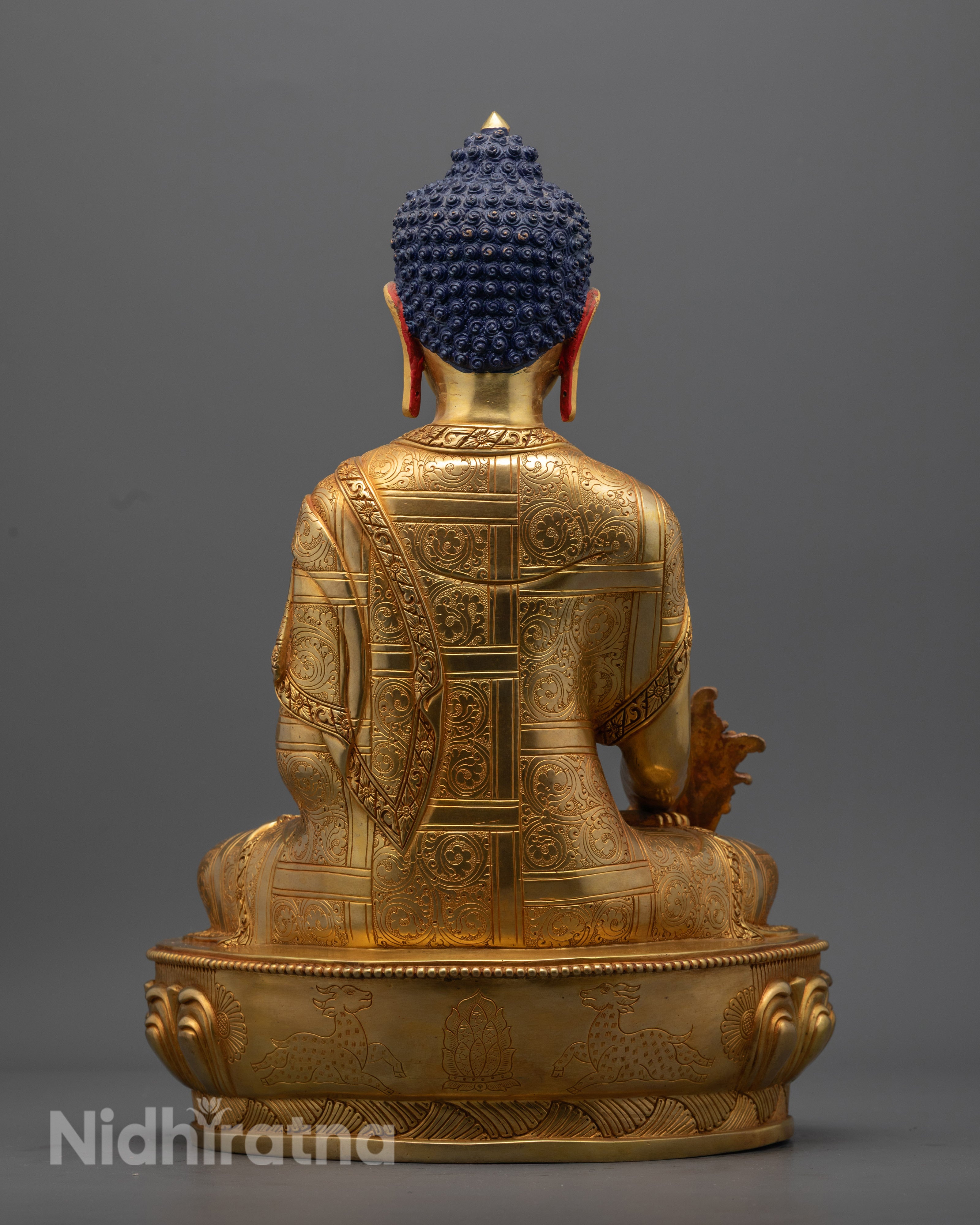 Hand-Carved Medicine Buddha Statue | Tibetan Buddhist Healing Symbol