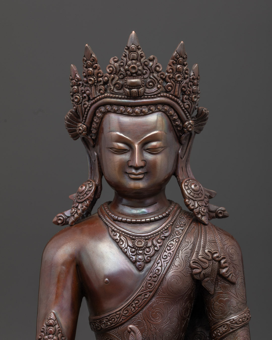 Oxidized Copper Medicine Buddha Statue