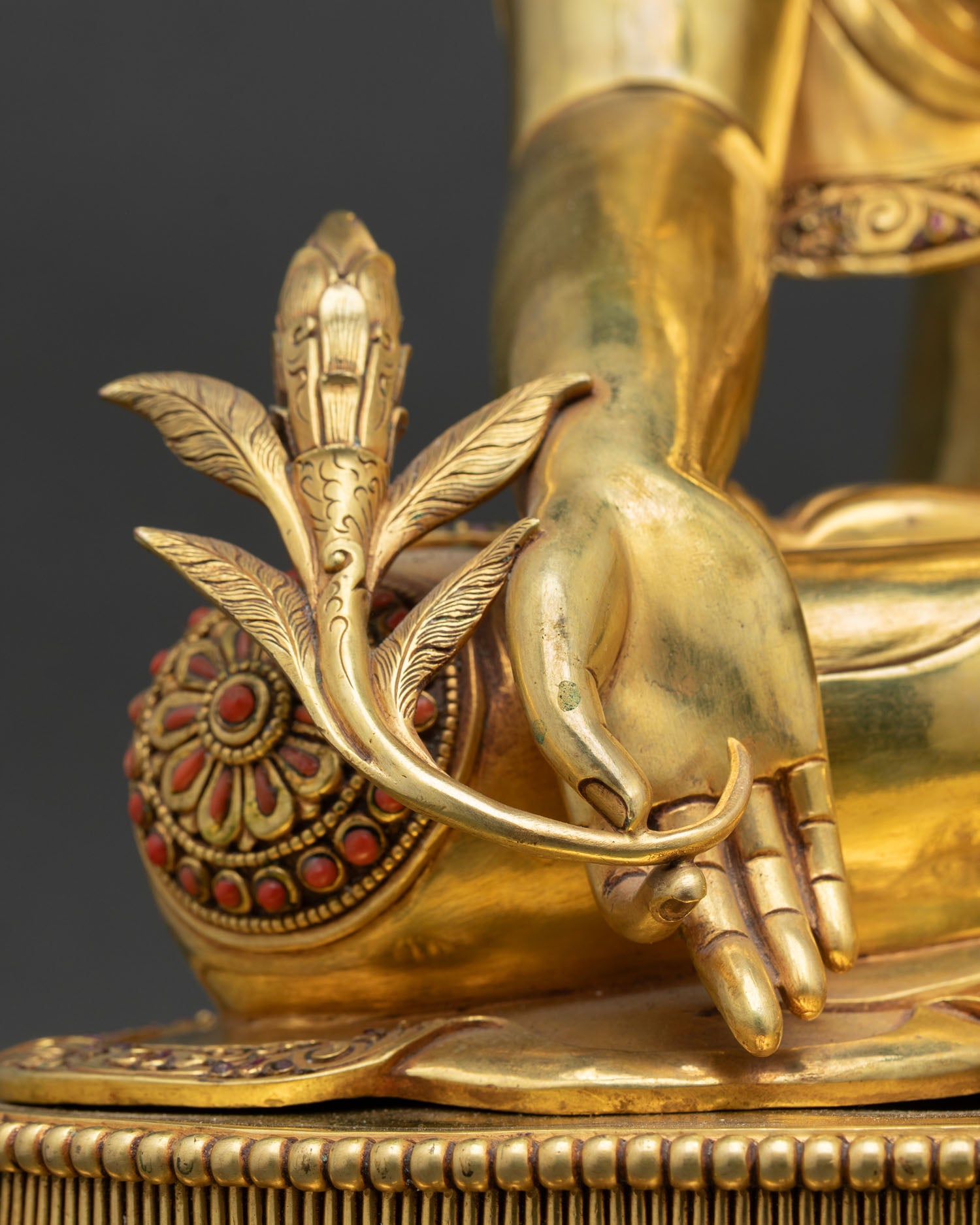 Medicine Buddha Statue | 24K Gold Fire-Gilded Copper Art