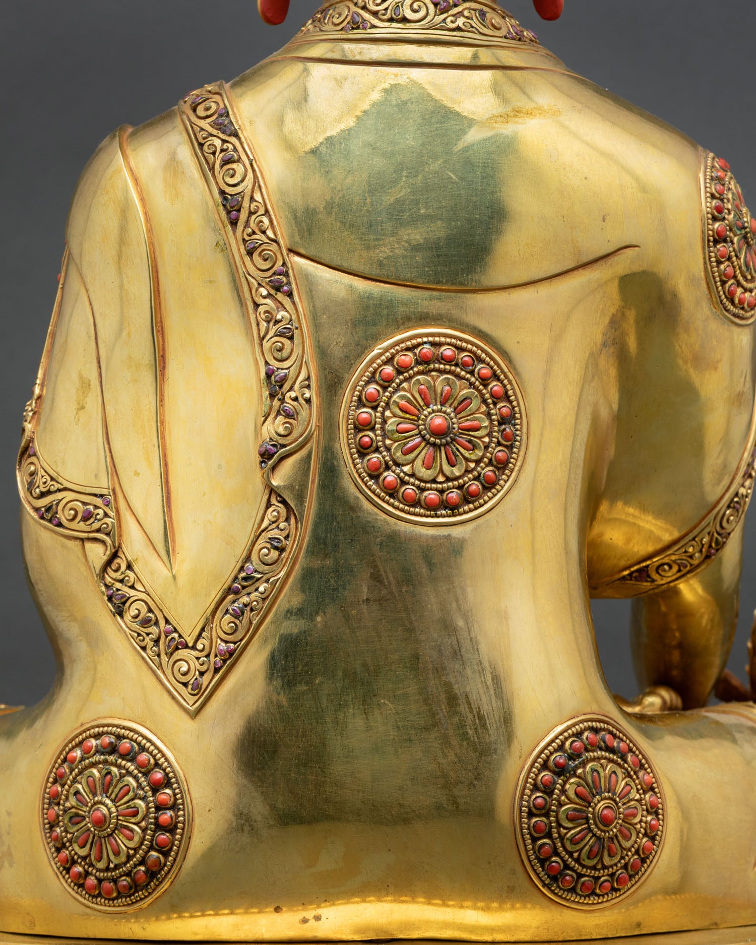 Medicine Buddha Statue | 24K Gold Fire-Gilded Copper Art