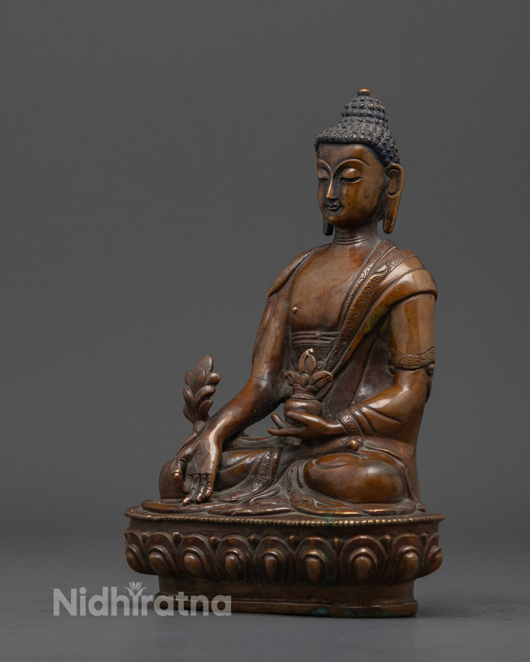 Oxidized Medicine Buddha Meditation Statue