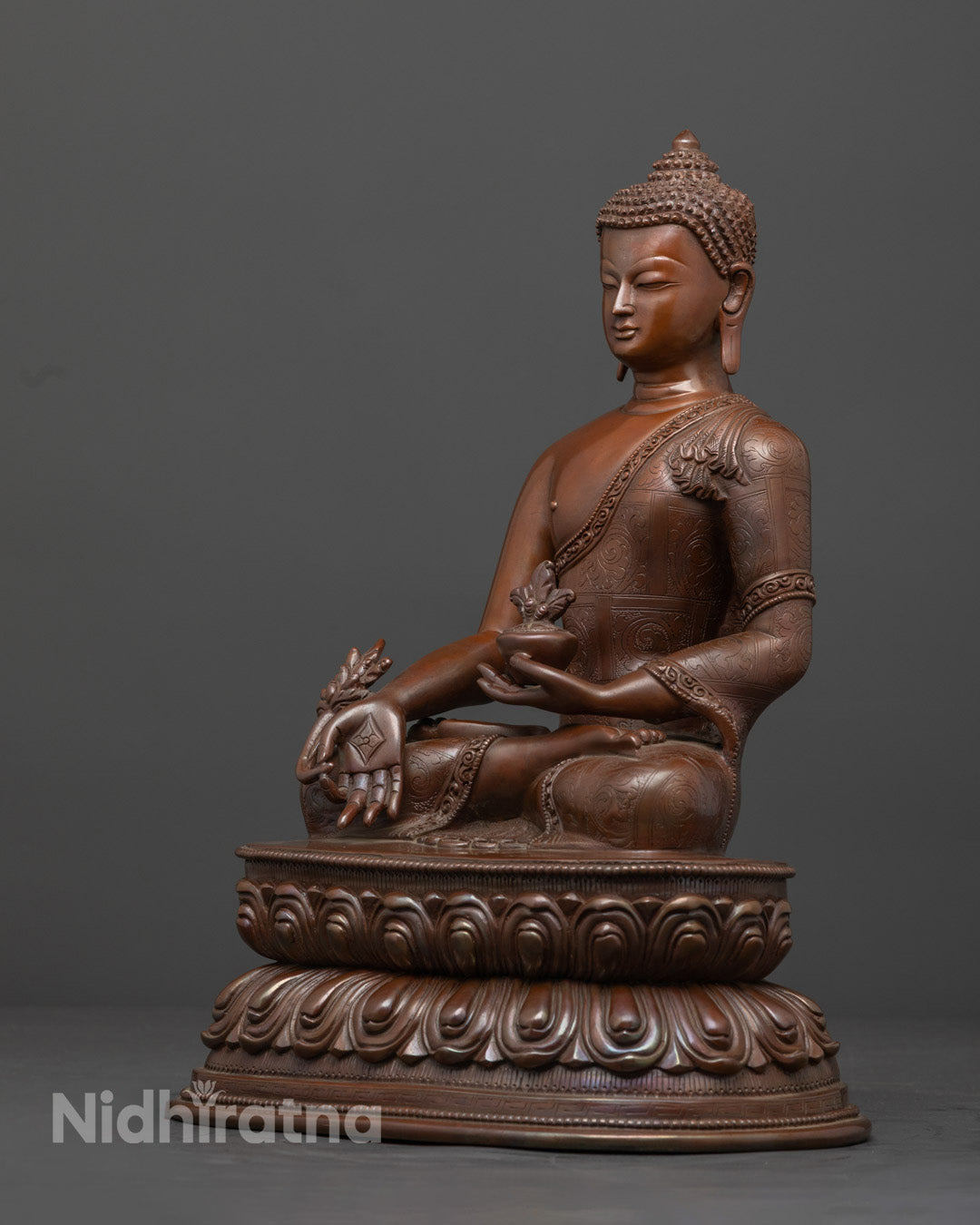 Traditionally Crafted Oxidized Medicine Buddha Statue