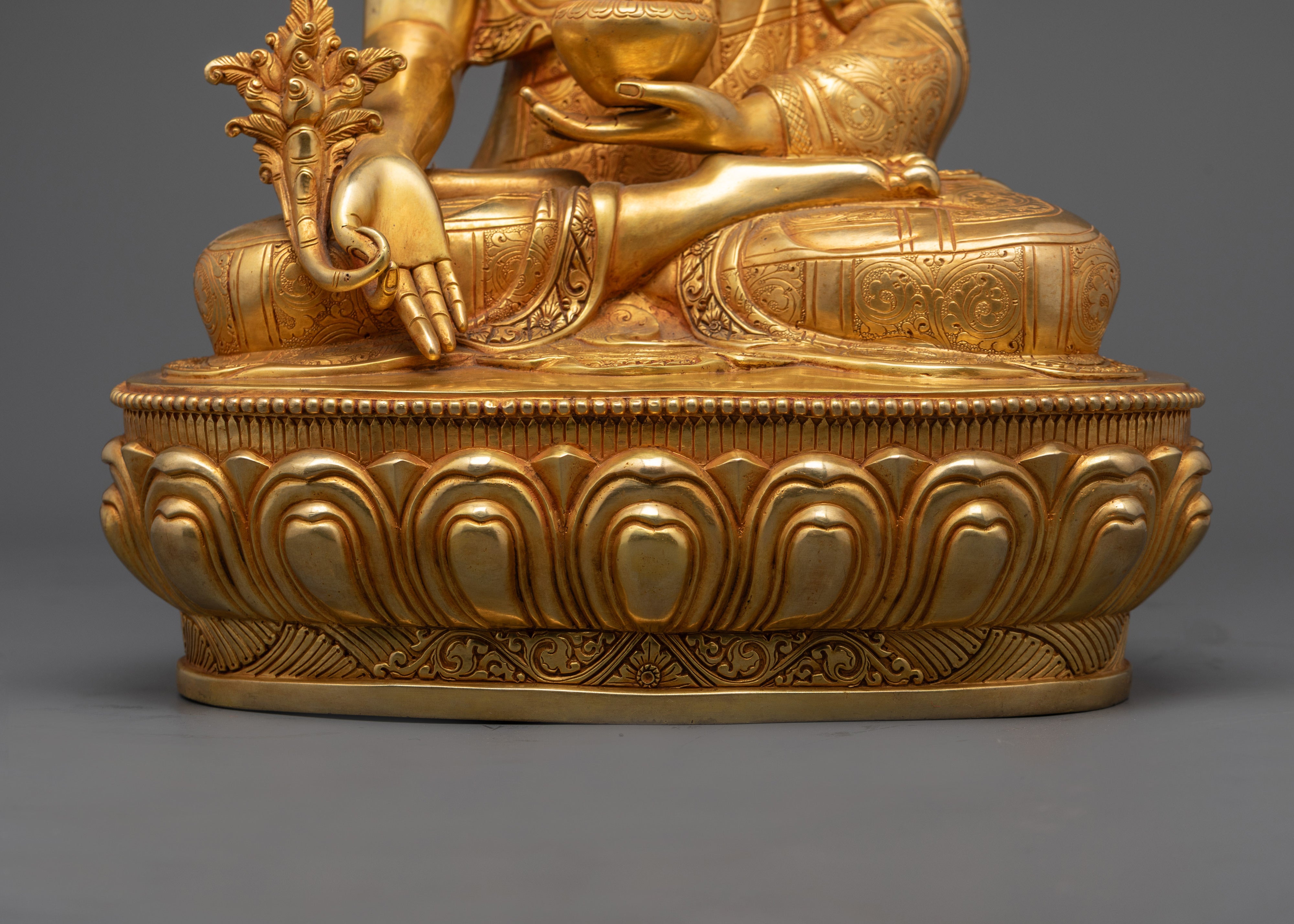 Hand-Carved Medicine Buddha Statue | Tibetan Buddhist Healing Symbol