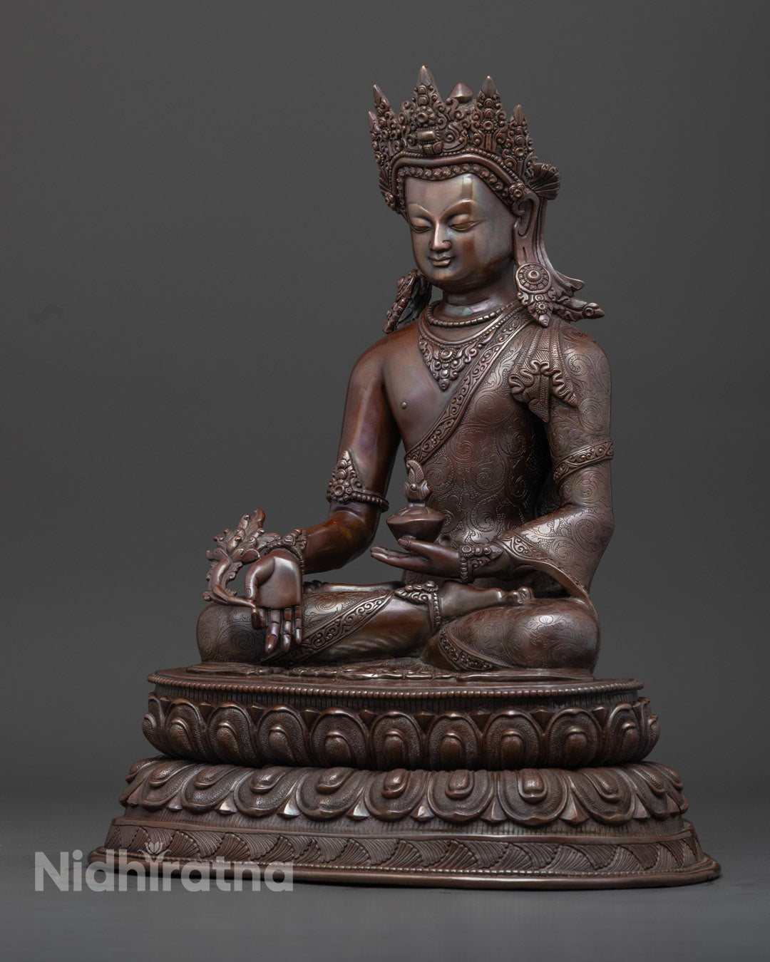 Oxidized Copper Medicine Buddha Statue