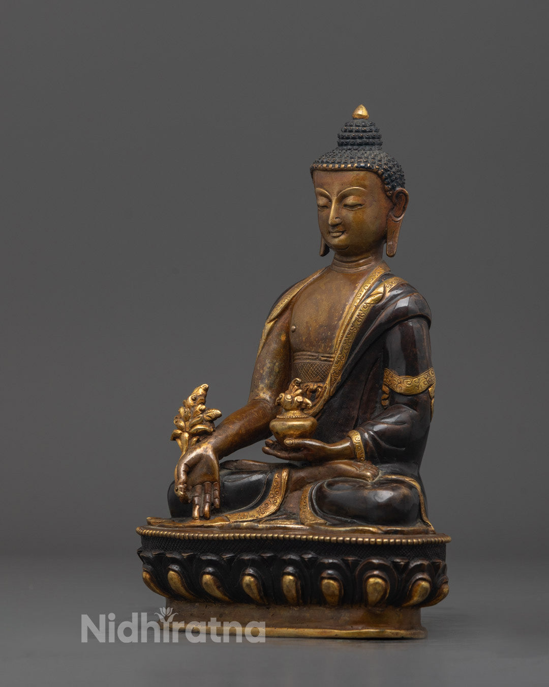 Tibetan Oxidized Medicine Buddha Statue | Healing Buddha