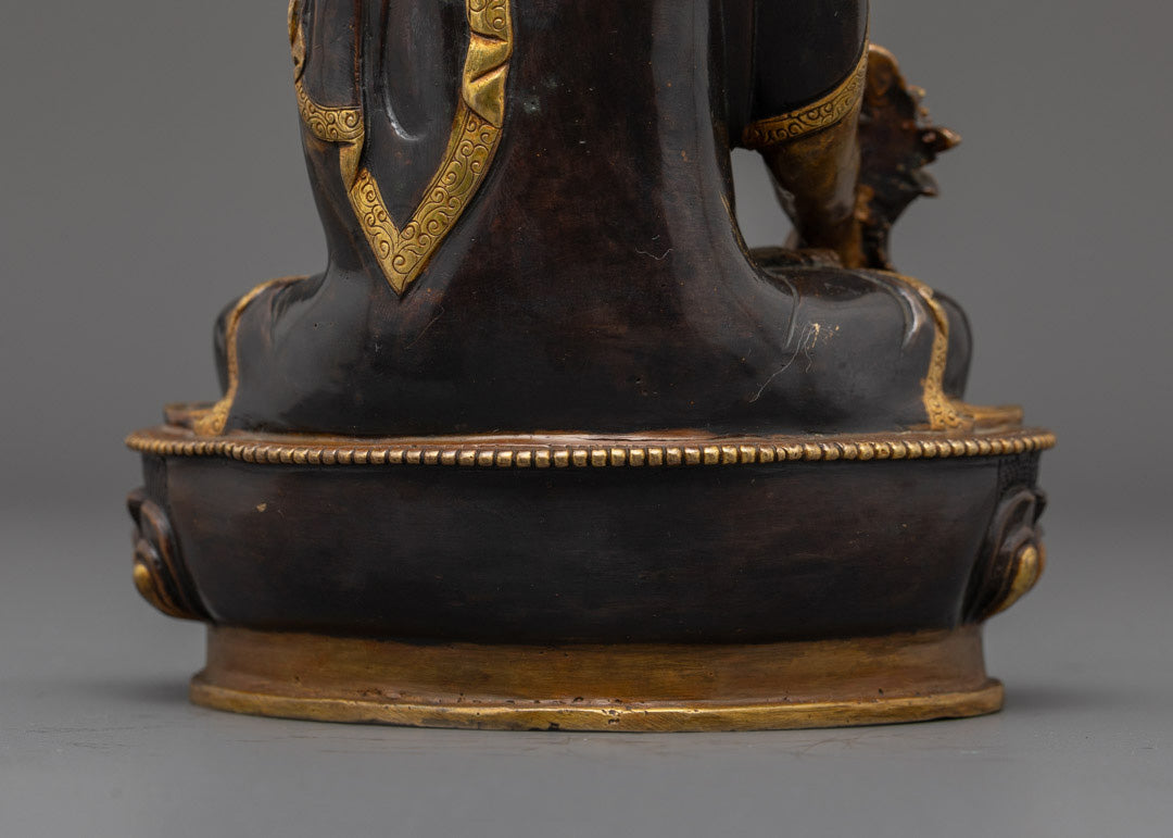 Tibetan Oxidized Medicine Buddha Statue | Healing Buddha