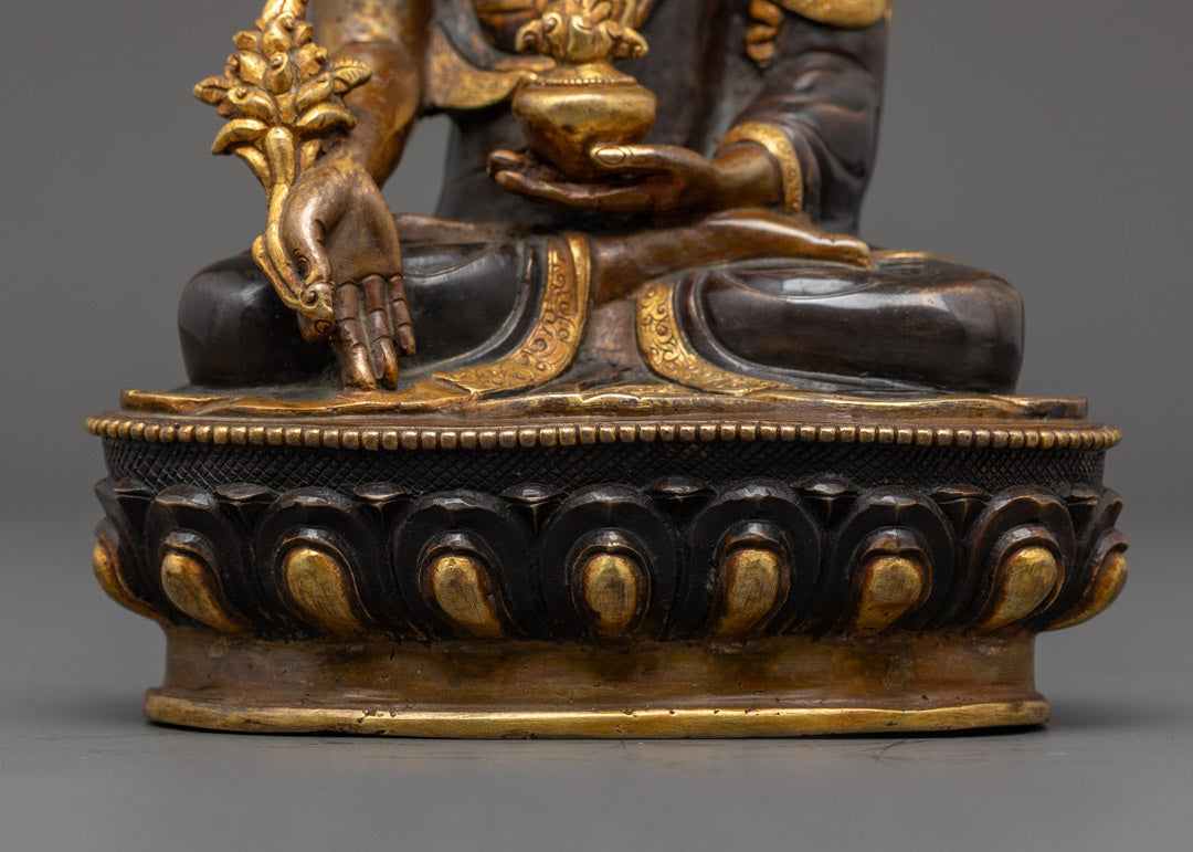 Tibetan Oxidized Medicine Buddha Statue | Healing Buddha