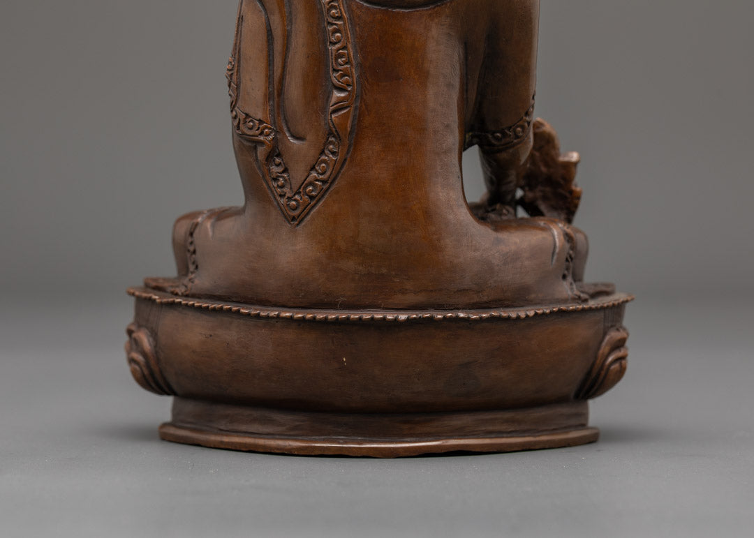 Bhaisajyaguru Medicine Buddha Statue | Oxidized Copper