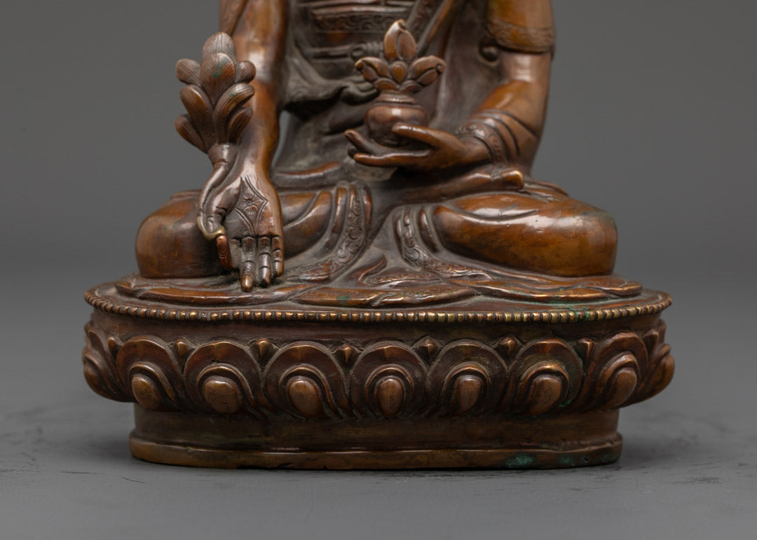 Oxidized Medicine Buddha Meditation Statue