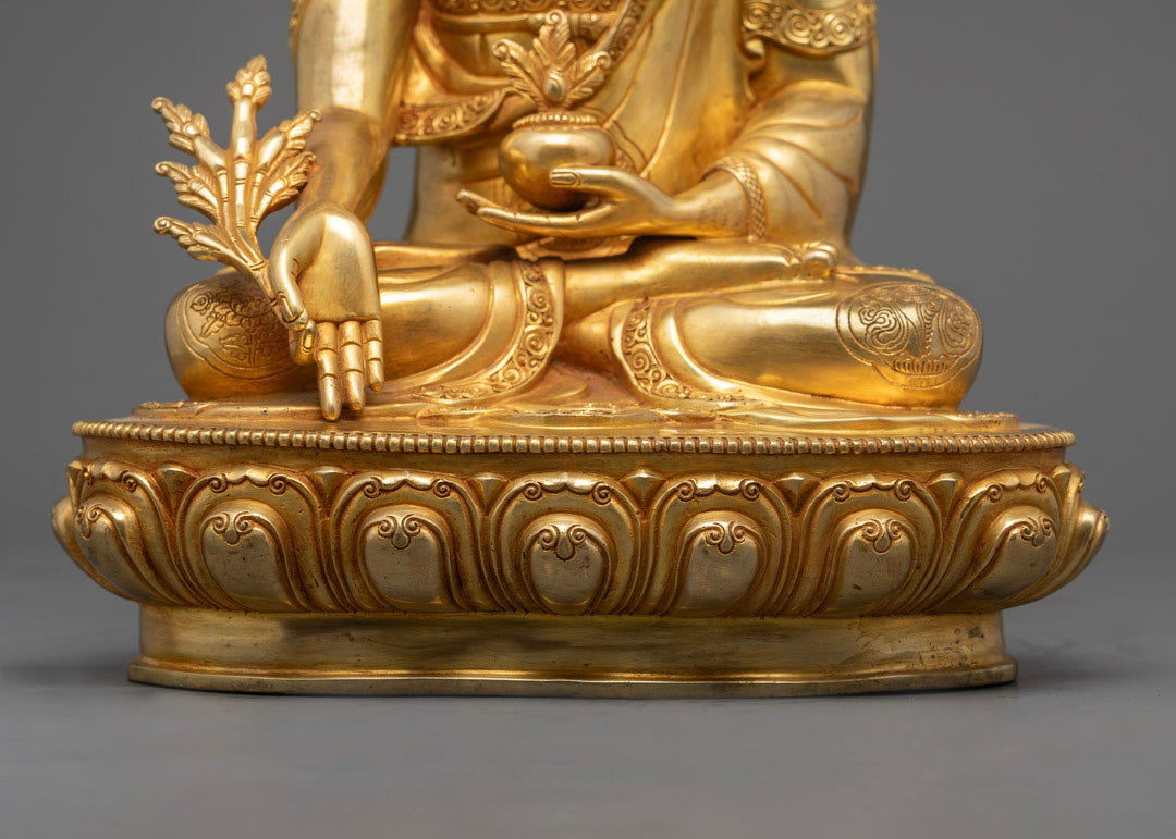 Healing Medicine Buddha Statue | Buddhist Hand-carved Art