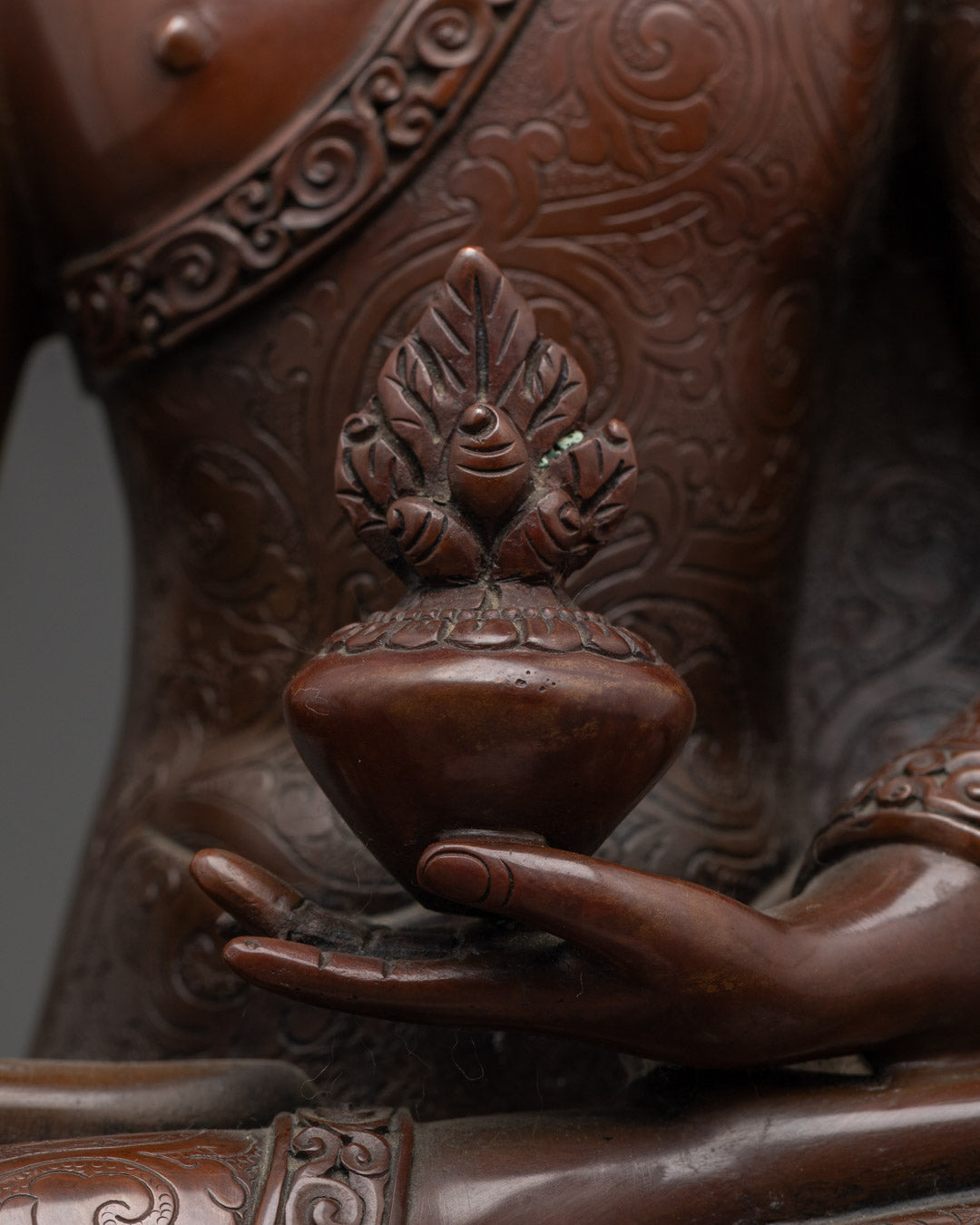 Medicine Buddha Statue | Handcrafted Oxidized Copper Sculpture