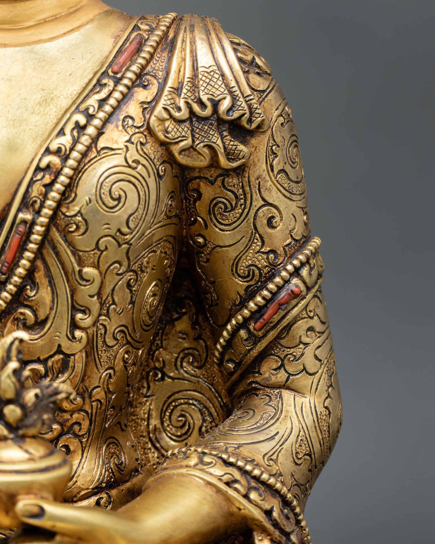 Medicine Buddha Sculpture | Gold Fire-Gilded Artwork