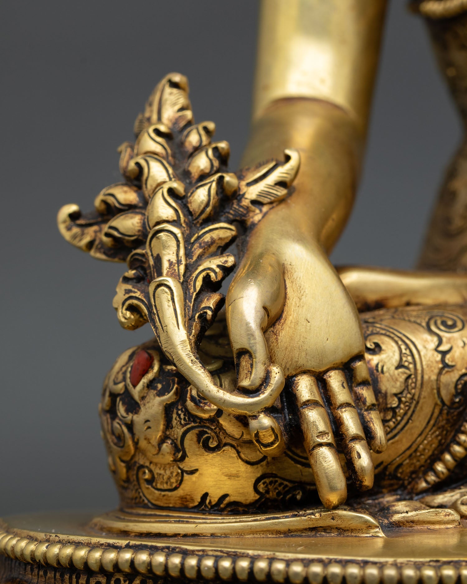 Medicine Buddha Sculpture | Gold Fire-Gilded Artwork