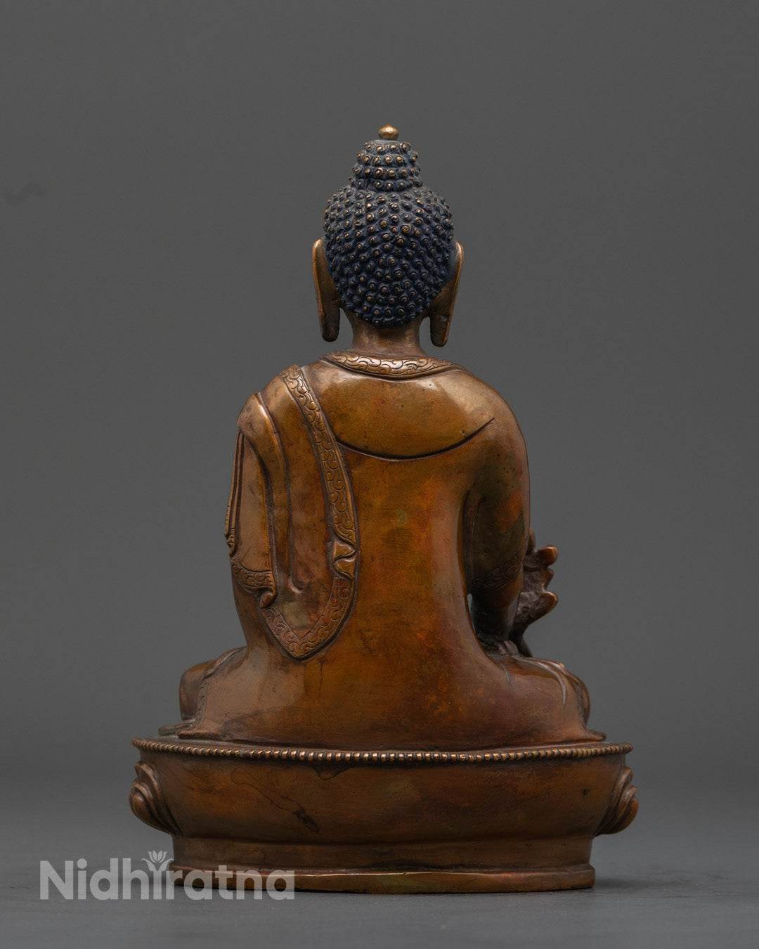 Oxidized Medicine Buddha Meditation Statue