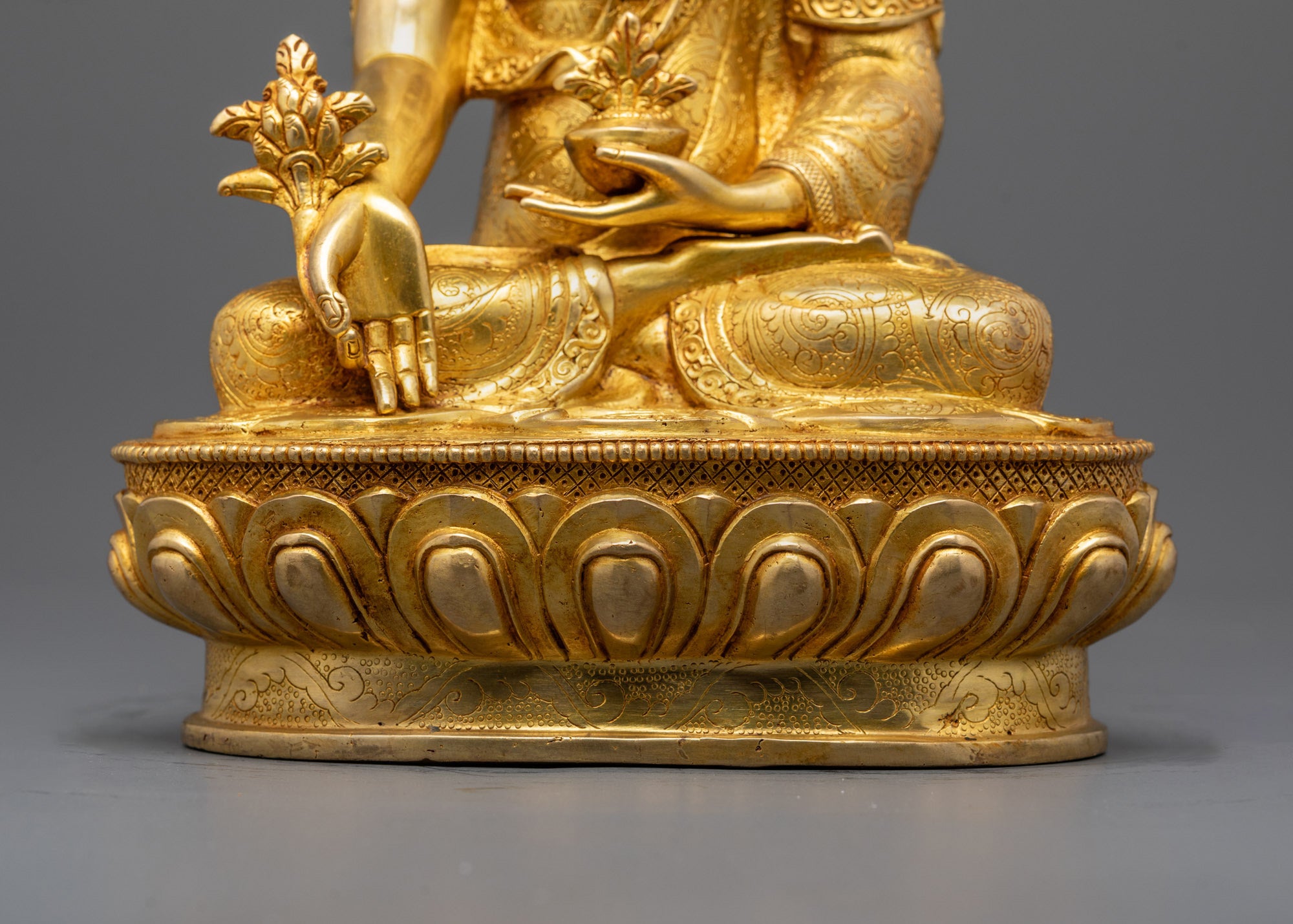 Nepalese Medicine Buddha Statue | Lost-Wax Copper Art