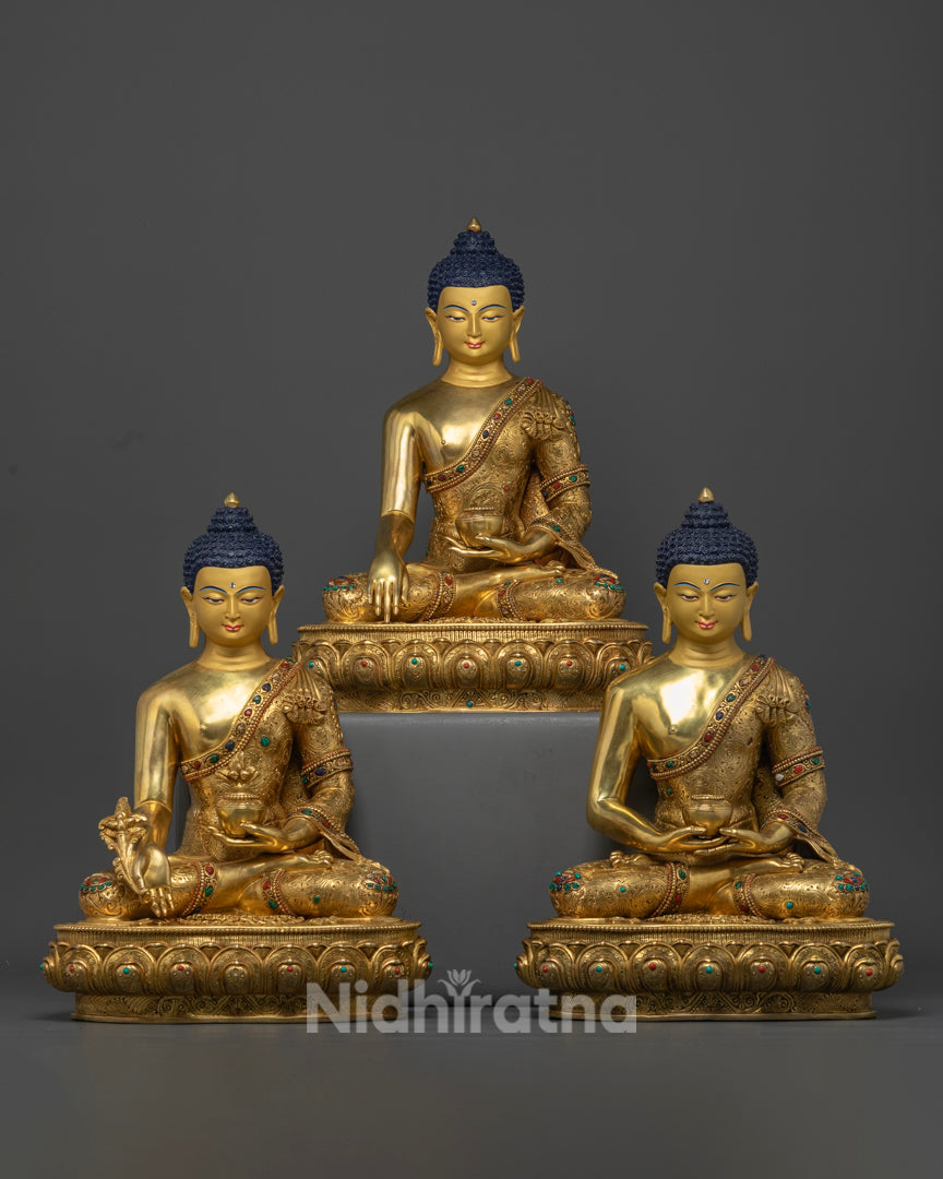 Three Buddha Set | Traditional Artwork of Nepal