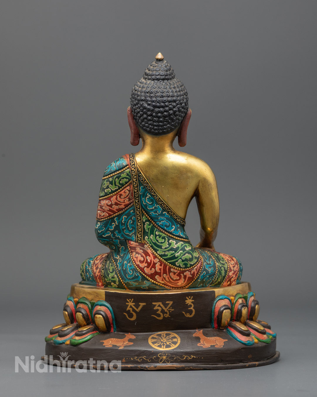 Sacred Yellow Shakyamuni Buddha Statue | Traditional Artwork
