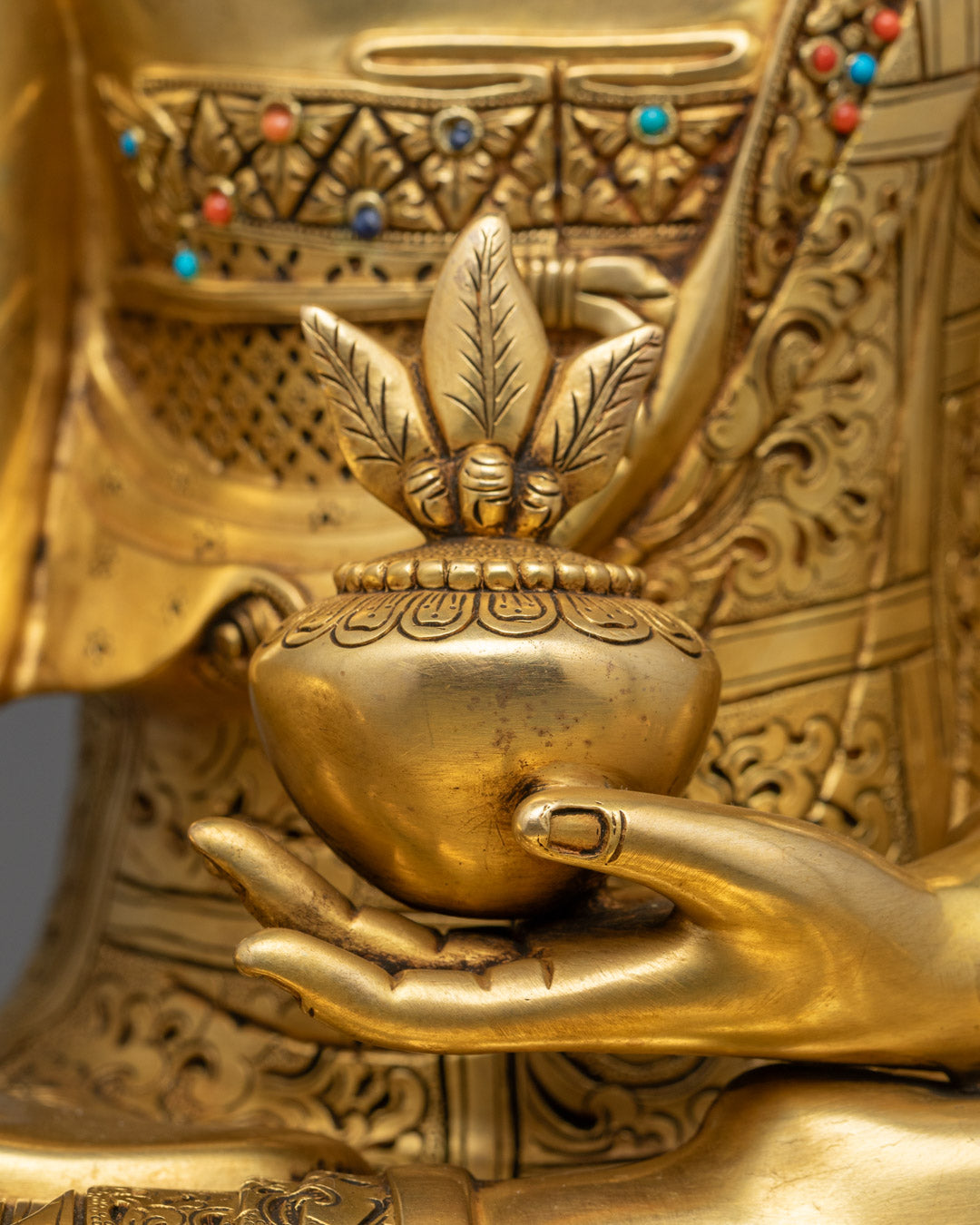 Medicine Buddha Statue | Hand-Carved 24k Gold-Gilded