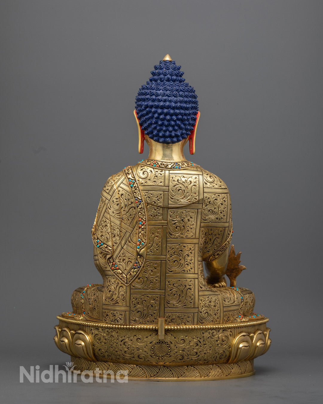 Medicine Buddha Statue | Hand-Carved 24k Gold-Gilded
