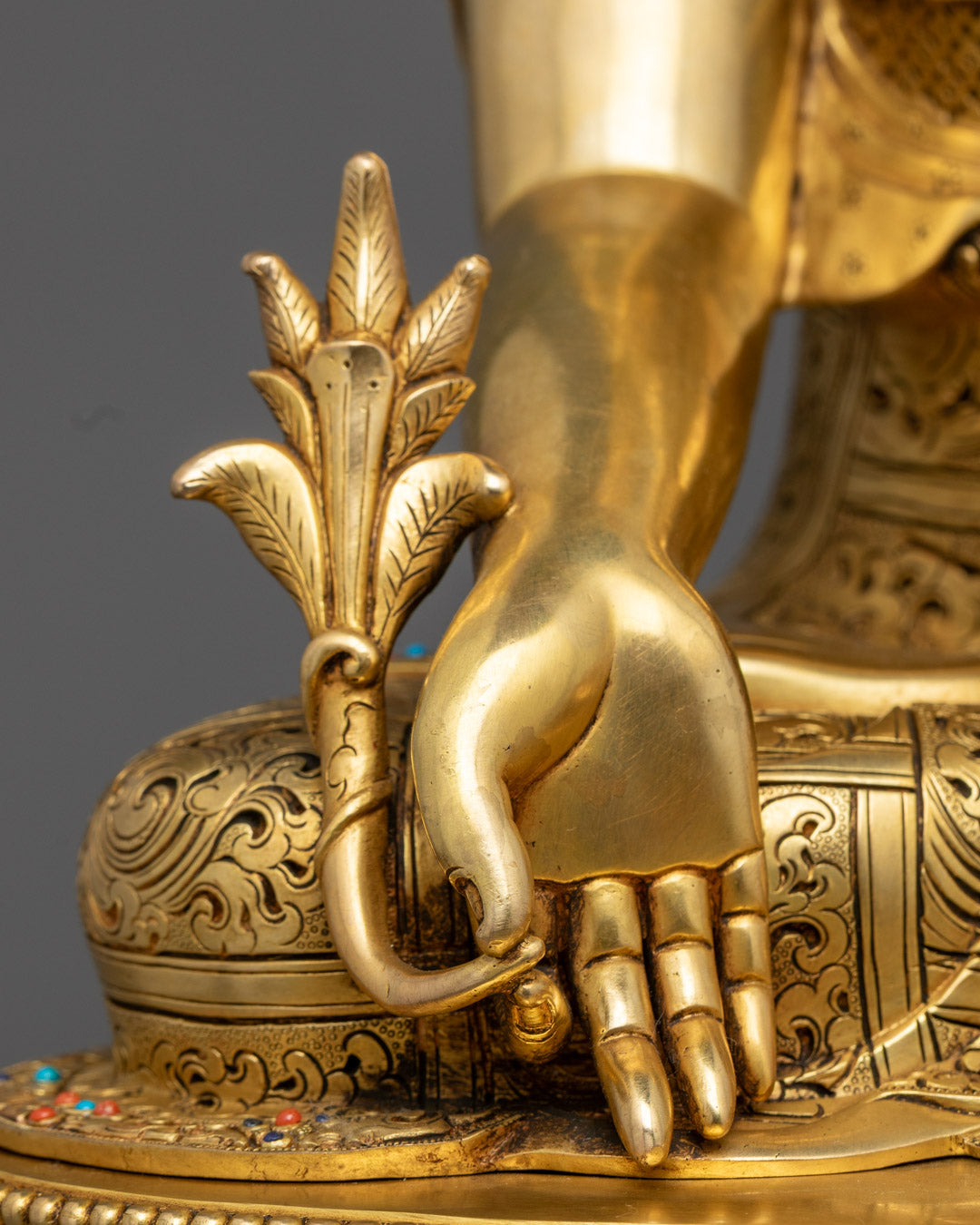 Medicine Buddha Statue | Hand-Carved 24k Gold-Gilded