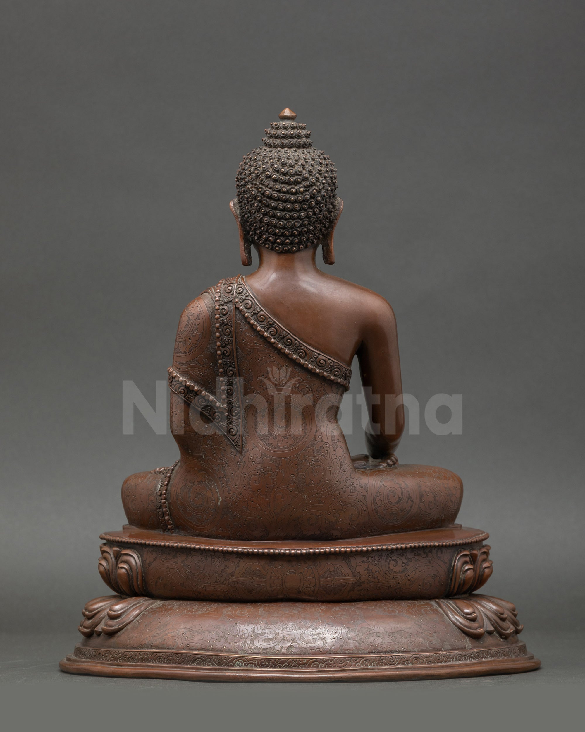 Meditation Shakyamuni Buddha seated on double lotus with monk bowl
