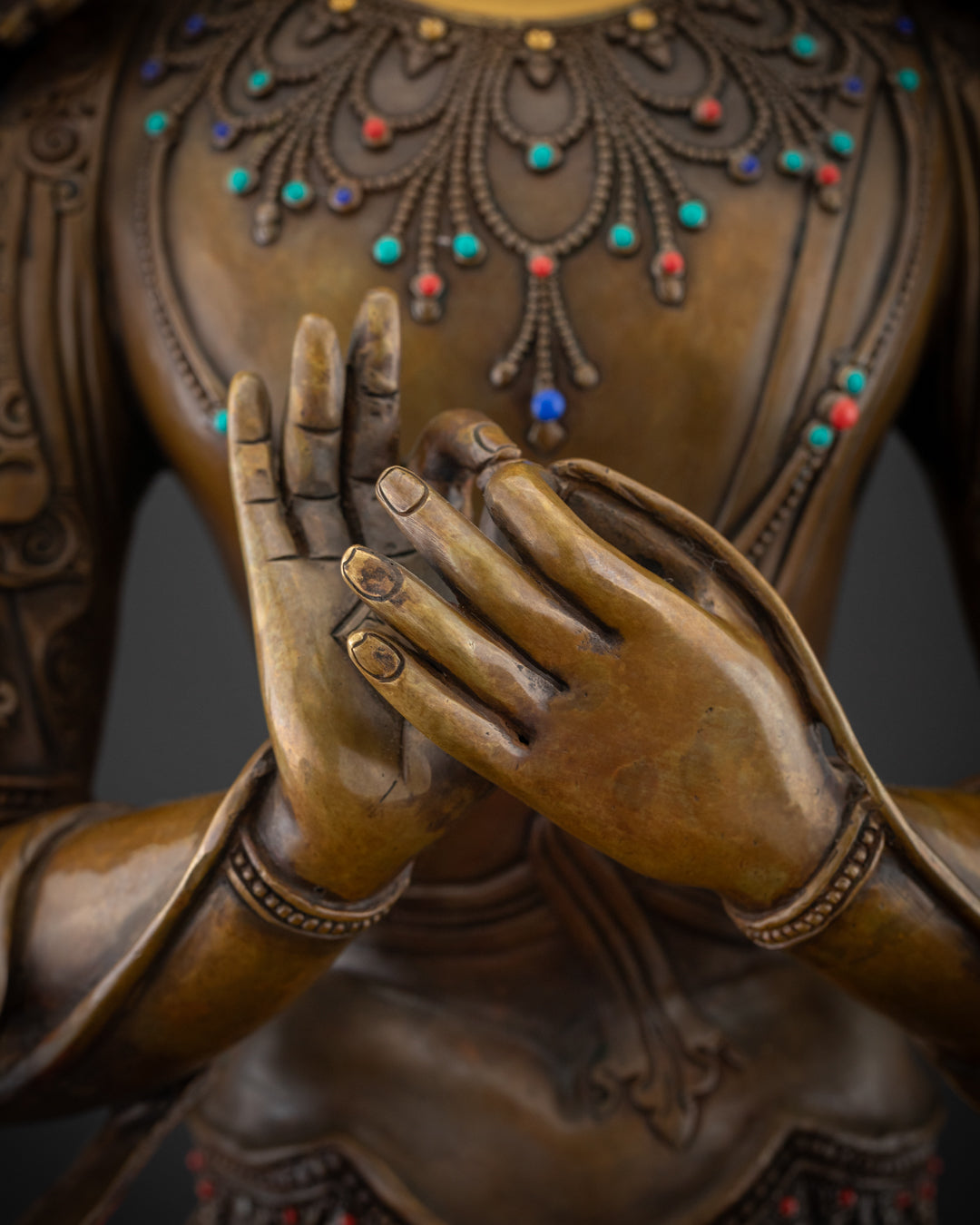 Oxidized Maitreya buddha Statue | Himalayan Sacred Art
