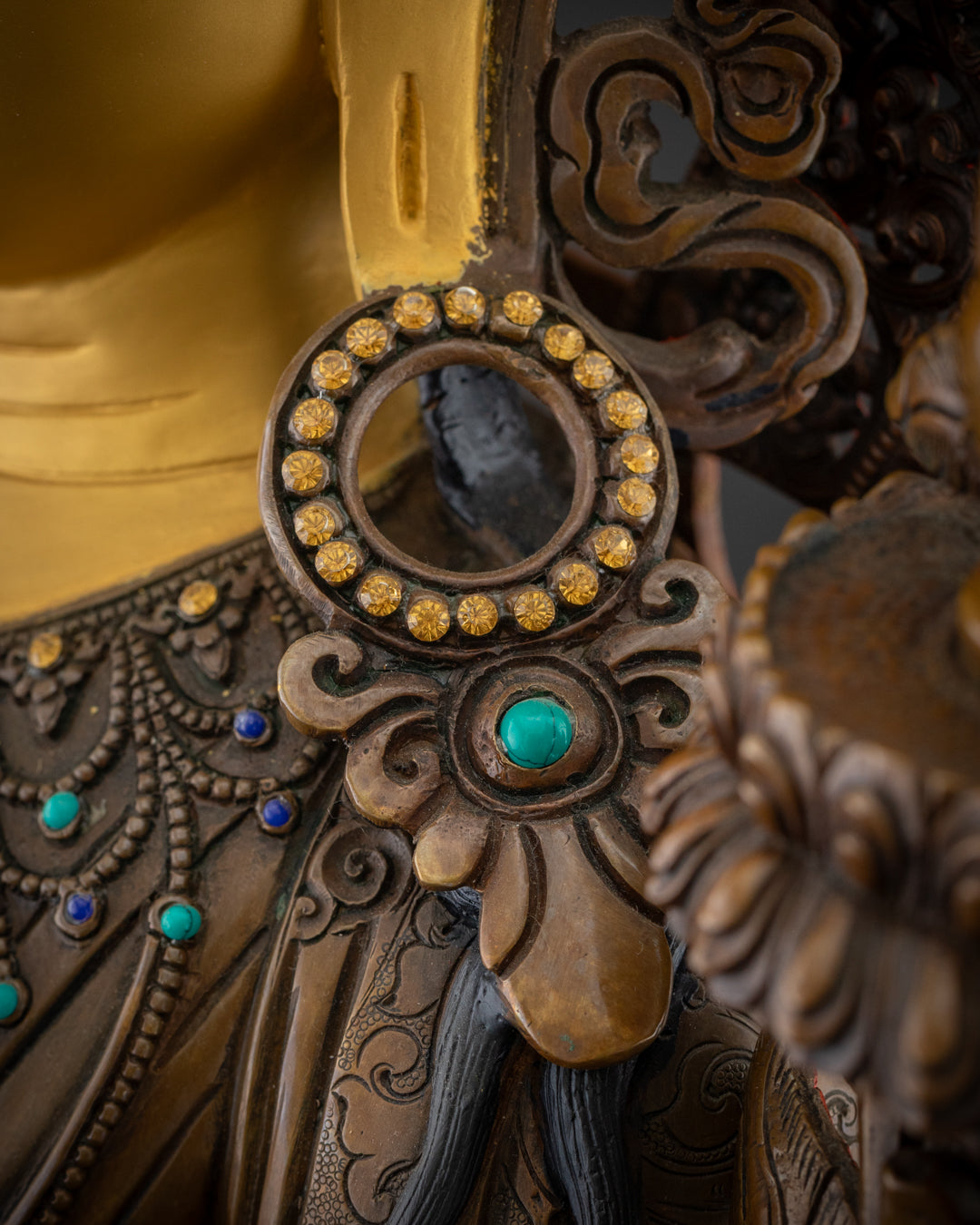 Oxidized Maitreya buddha Statue | Himalayan Sacred Art