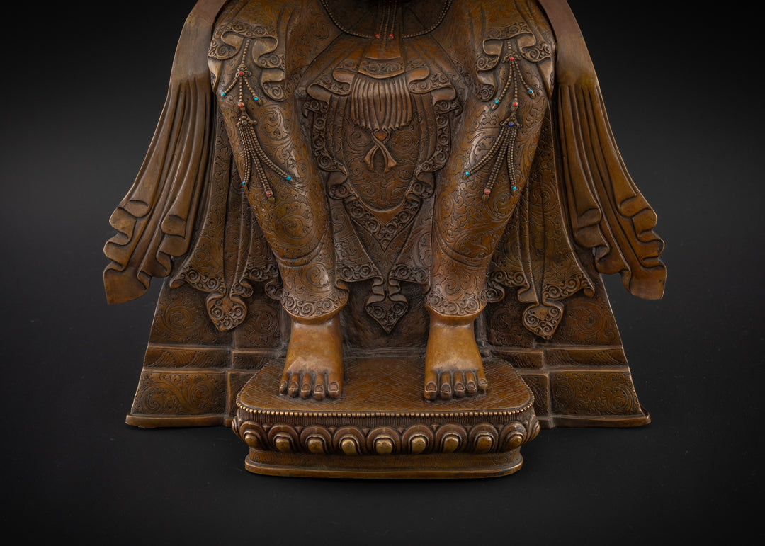 Oxidized Maitreya buddha Statue | Himalayan Sacred Art