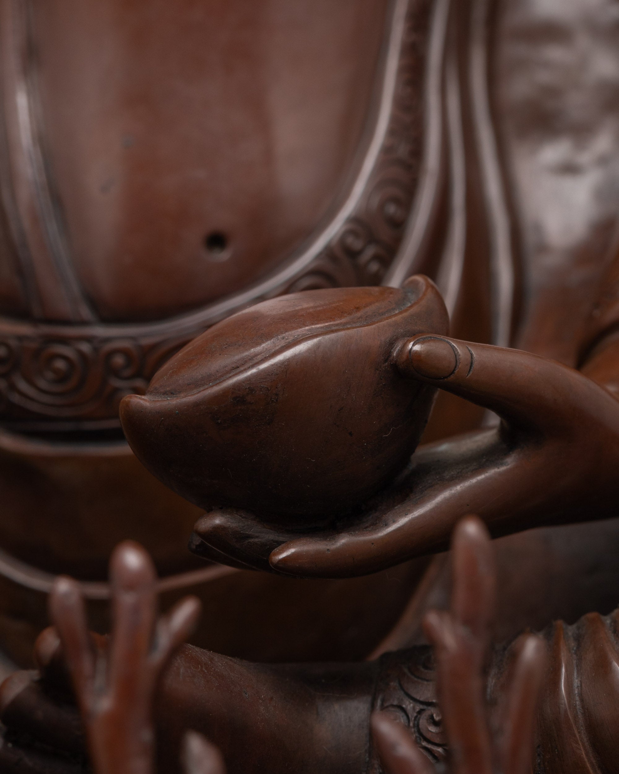 Tibetan Oxidized Copper Milarepa Statue | Sacred Yogi Hermit