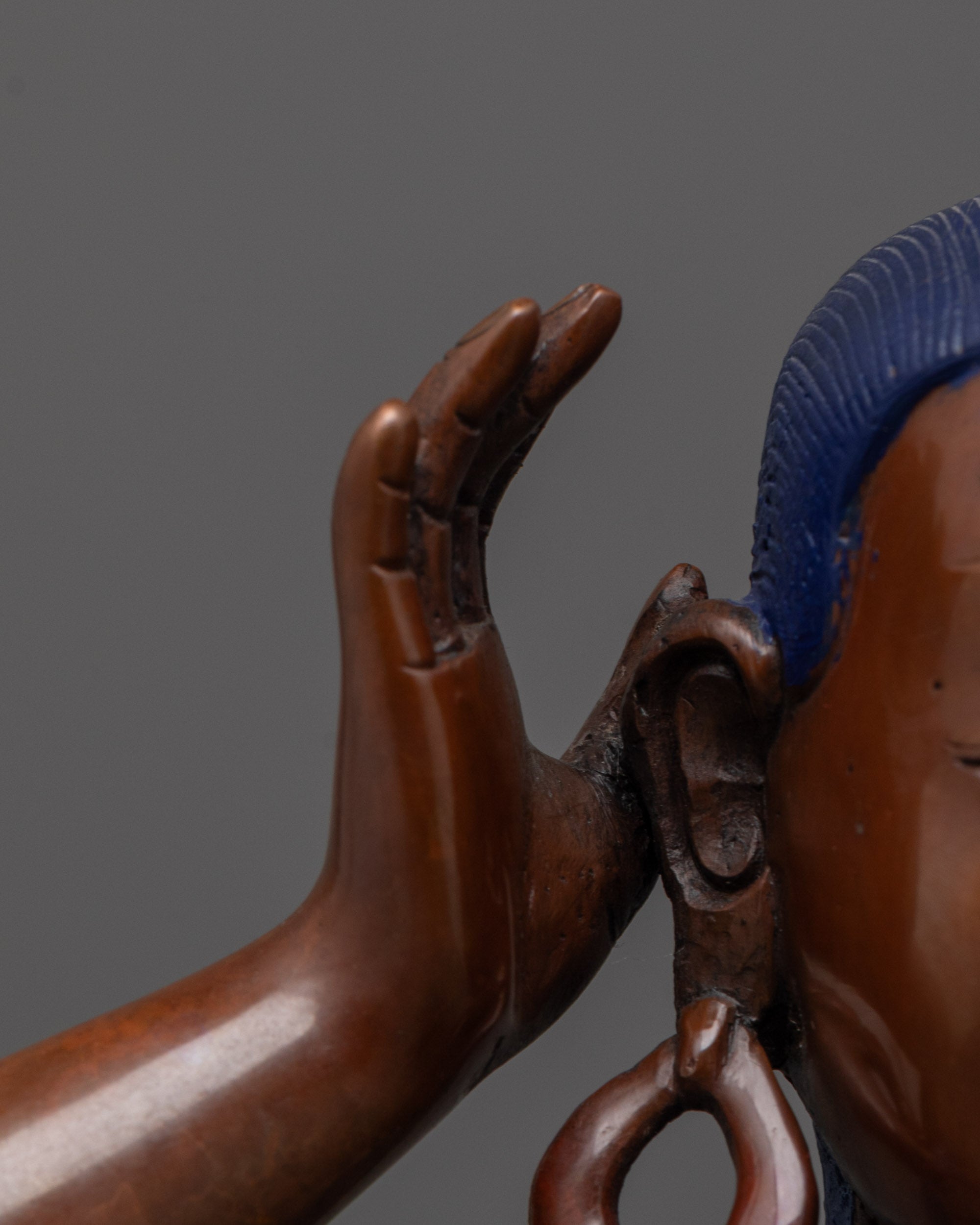 Tibetan Oxidized Copper Milarepa Statue | Sacred Yogi Hermit
