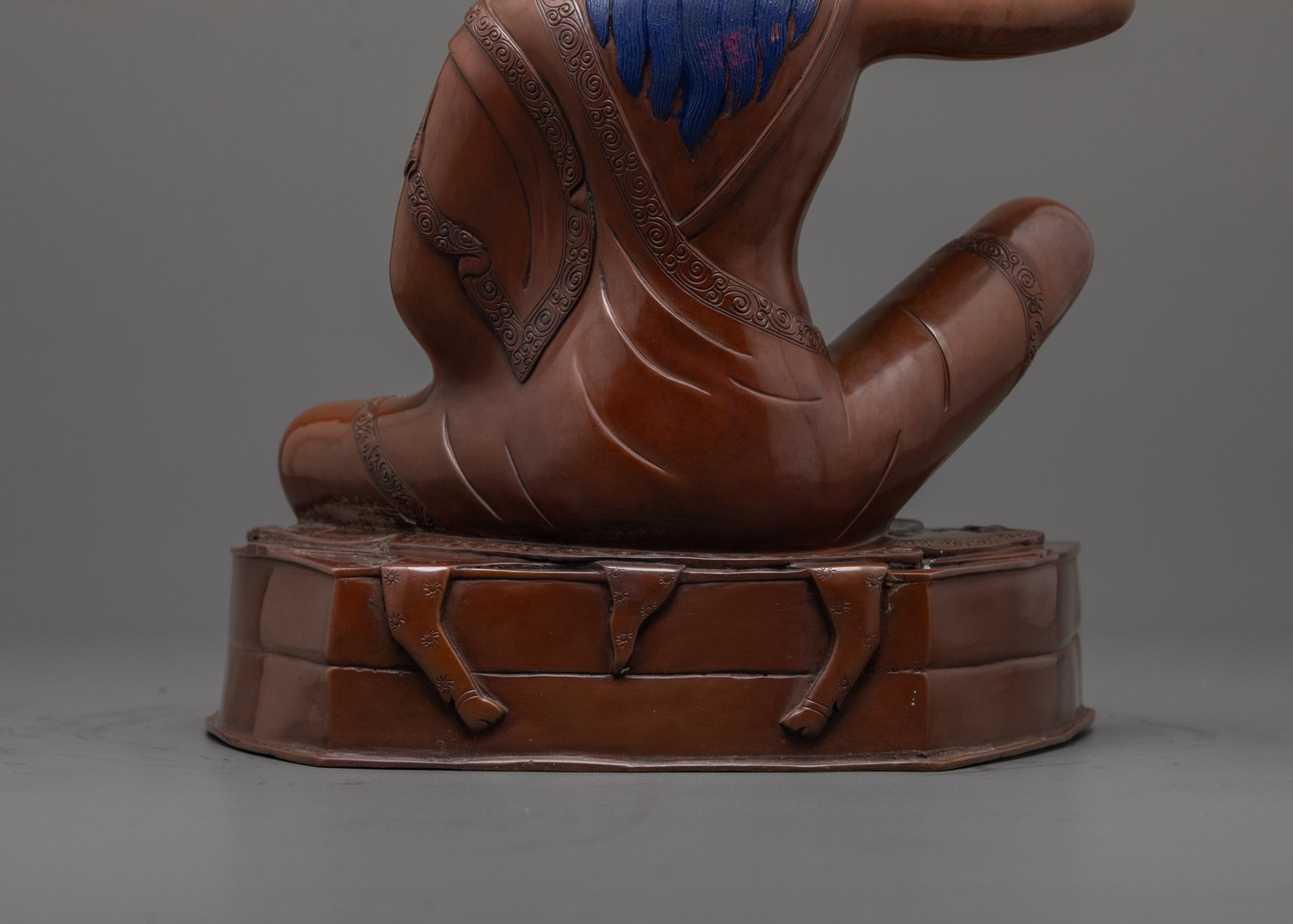 Tibetan Oxidized Copper Milarepa Statue | Sacred Yogi Hermit