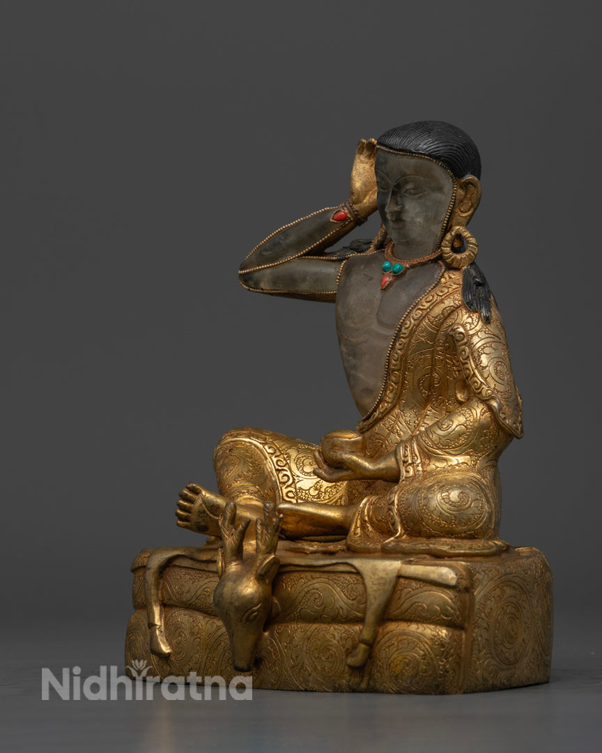 Crystal Milarepa Statue for Your Spiritual Practice