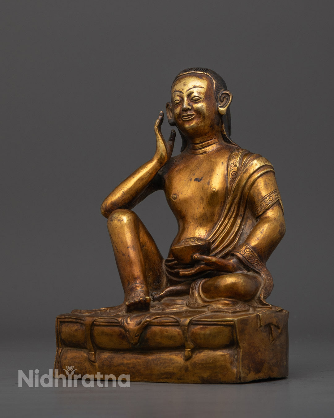 Antique Milarepa Statue | Tibetan Buddhist Sculpture