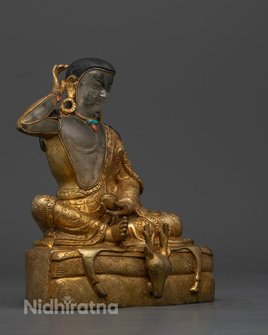 Crystal Milarepa Statue for Your Spiritual Practice