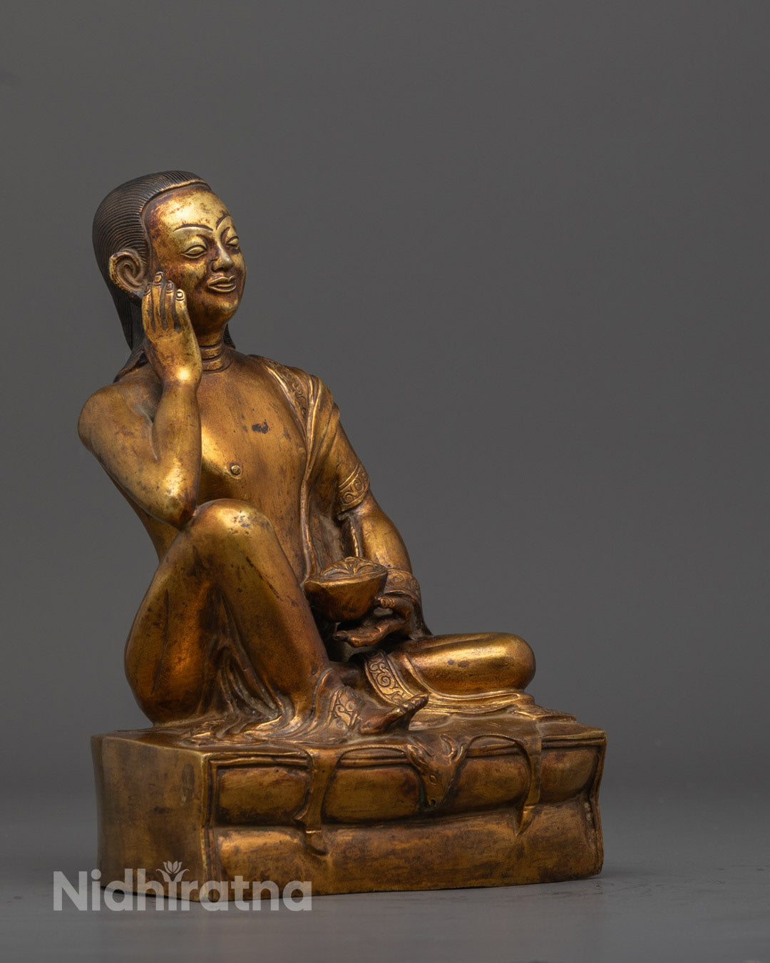Antique Milarepa Statue | Tibetan Buddhist Sculpture